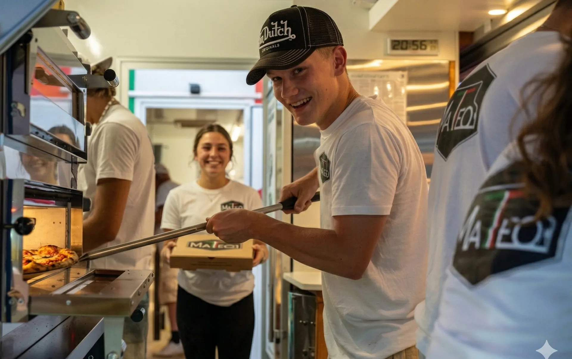 Matteo food truck with pizza at CAMPING WEISS